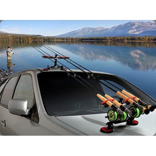 Sumo Suction Rod Carrier For Cars & Boats - Universal Fishing Rod Mount With 4 Suction Cups Car Roof Rod Holder Sumo Suction Rod Carrier For Cars & Boats - Universal Fishing Rod Mount With 4 Suction Cups Car Roof Rod Holder