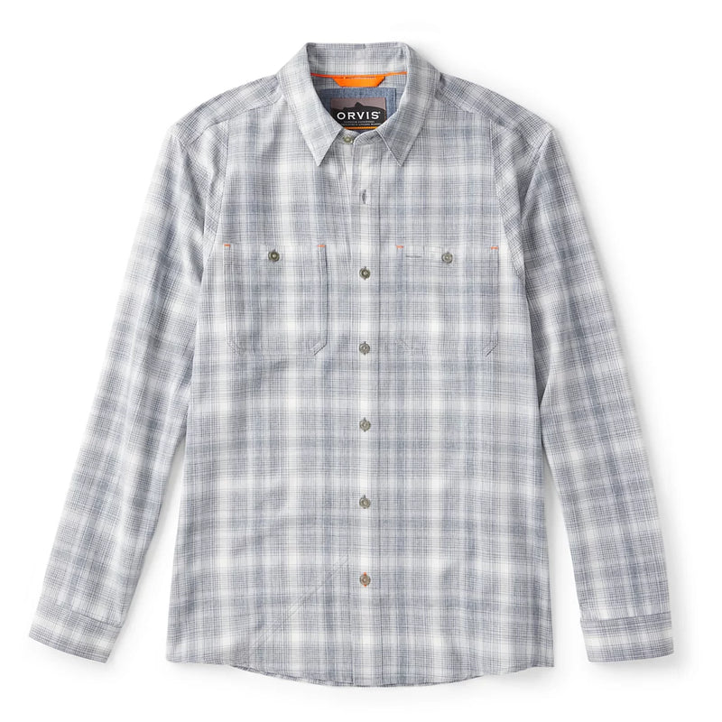 M's Tech Chambray Plaid Workshirt - Snow/Blue Haze