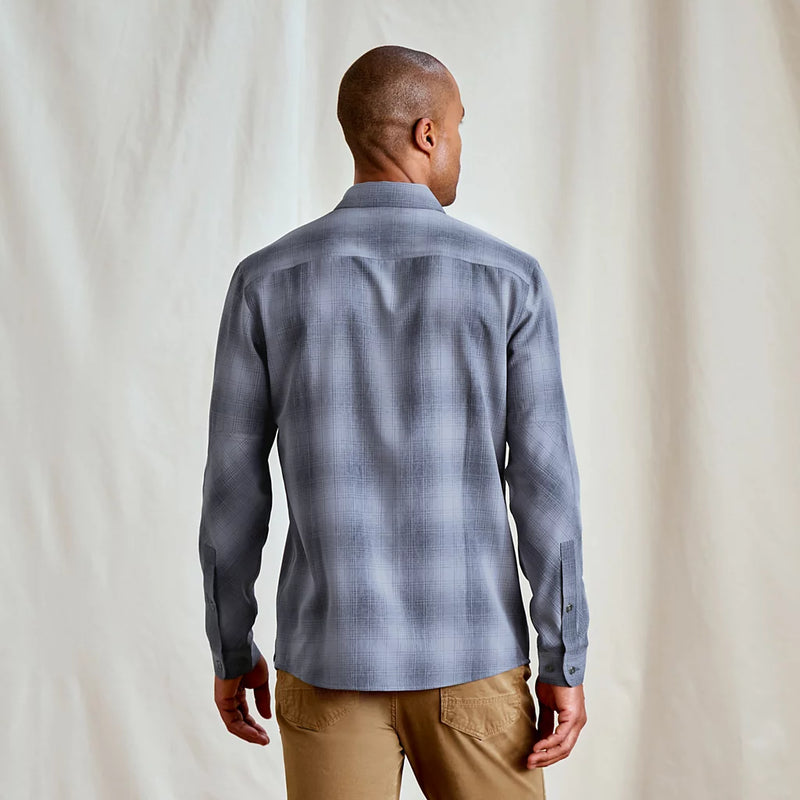 M's Tech Chambray Plaid Workshirt - Snow/Blue Haze