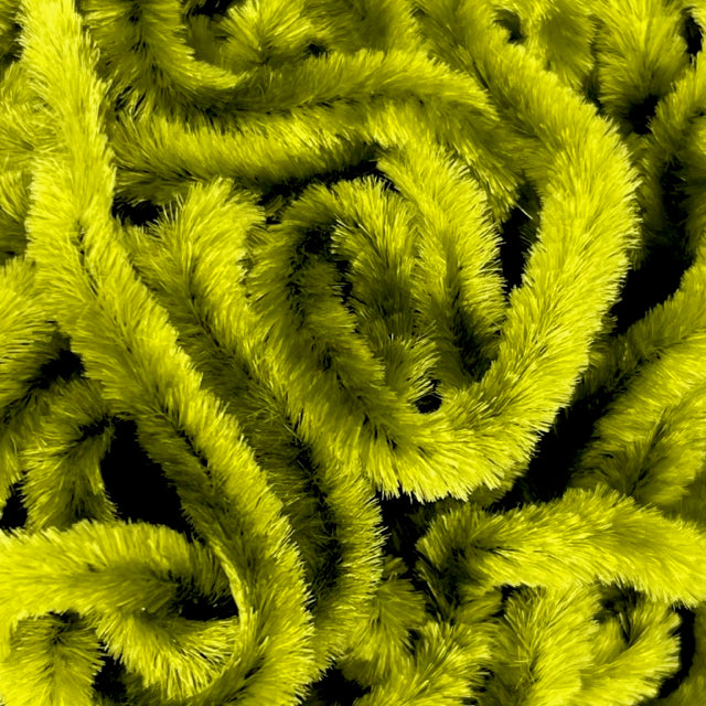 Rayon Chenille - Black/Olive/White