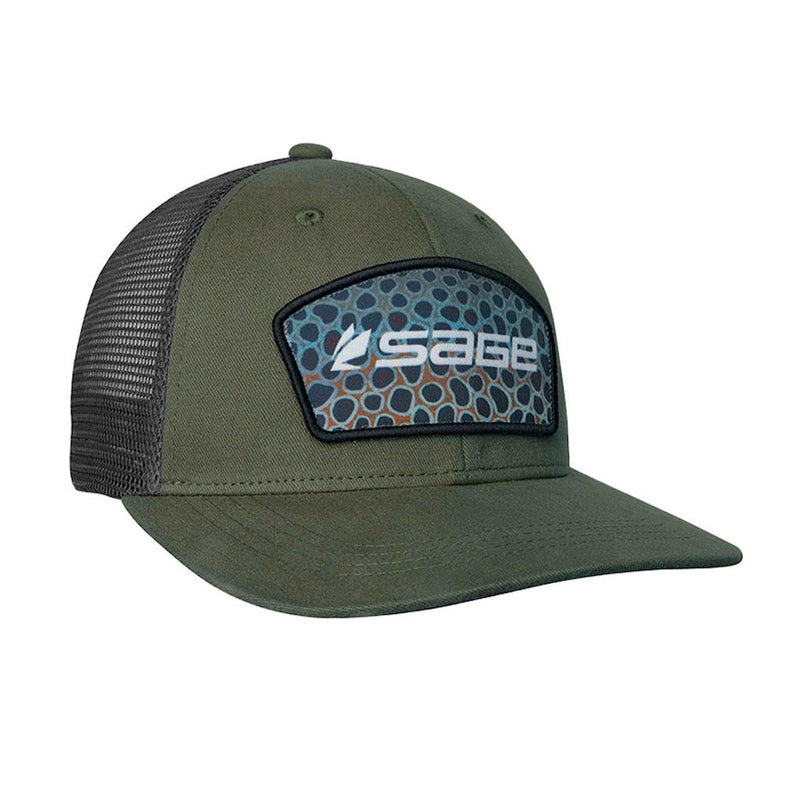 Patch Trucker - Green/Brown Trout