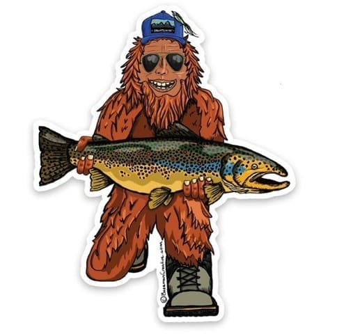 Trout Huntin' Squatch Sticker